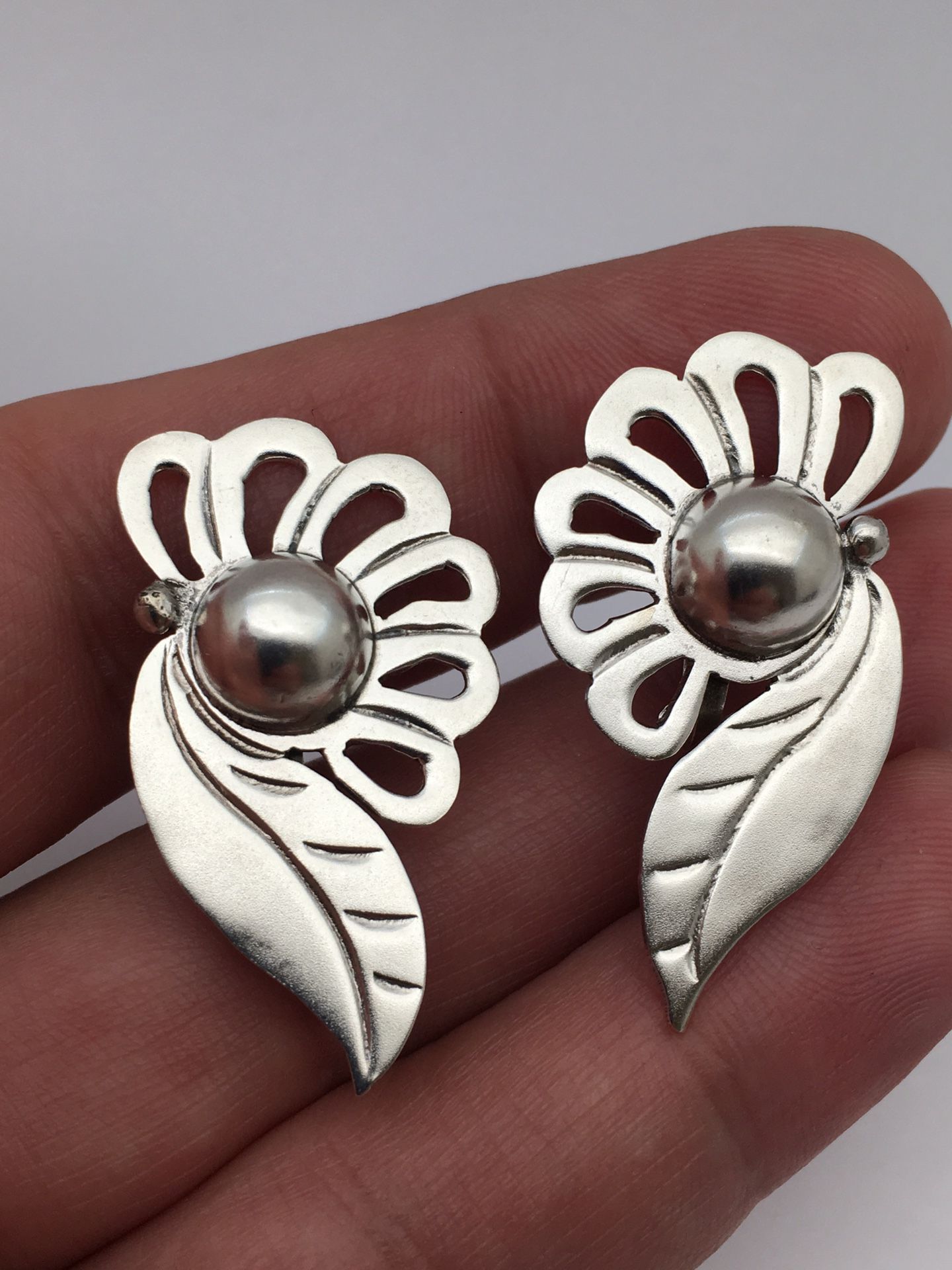 VTG sterling silver handmade handcrafted earrings