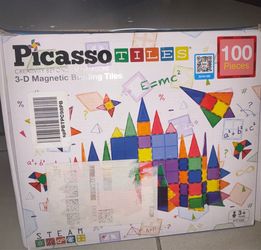 PicassoTiles 100-Piece Magnetic Building Tiles Set