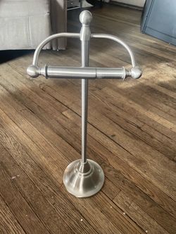 Brushed Nickel Freestanding Toilet Paper Holder