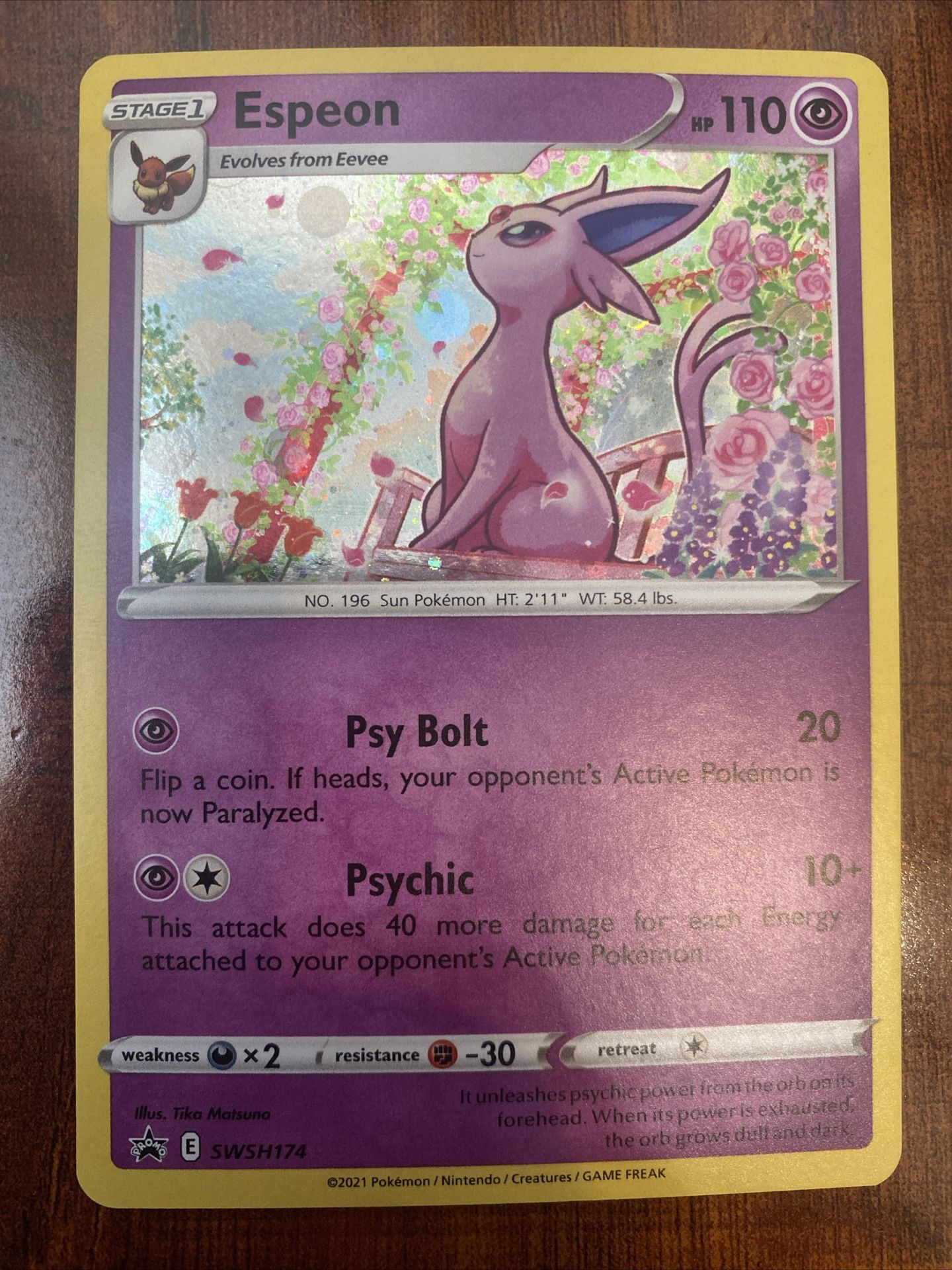 Pokemon Espeon SWSH174 Sword & Shield Black Star Promo Cosmos Holo LP/NM