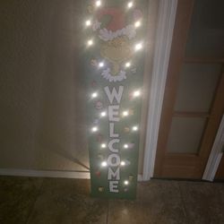 Front Door Welcome Sign With Lights 