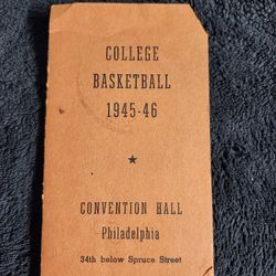Vintage 1945-46 College Basketball Convention Hall Philadelphia Schedule Rare