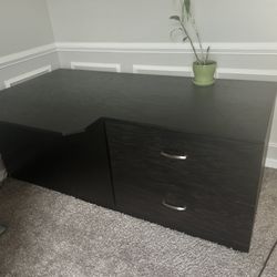 Wood Big Desk For Anything With A Lot Of Storage.