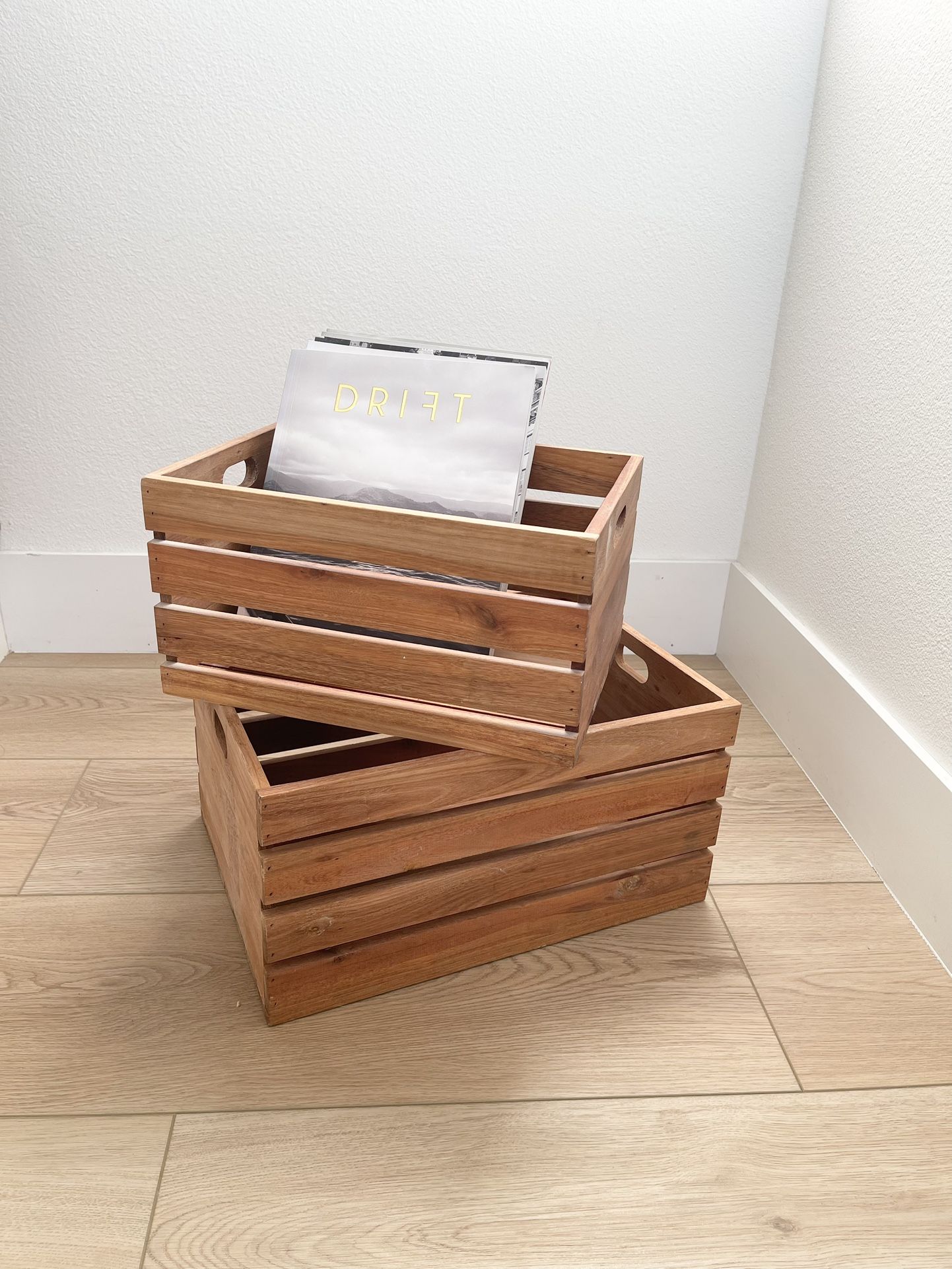 CB2 Solid Cedar Wood Crates