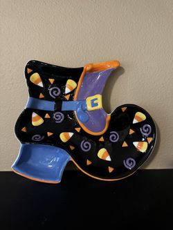 Witches Boot Candy/chips Dish -ceramic 