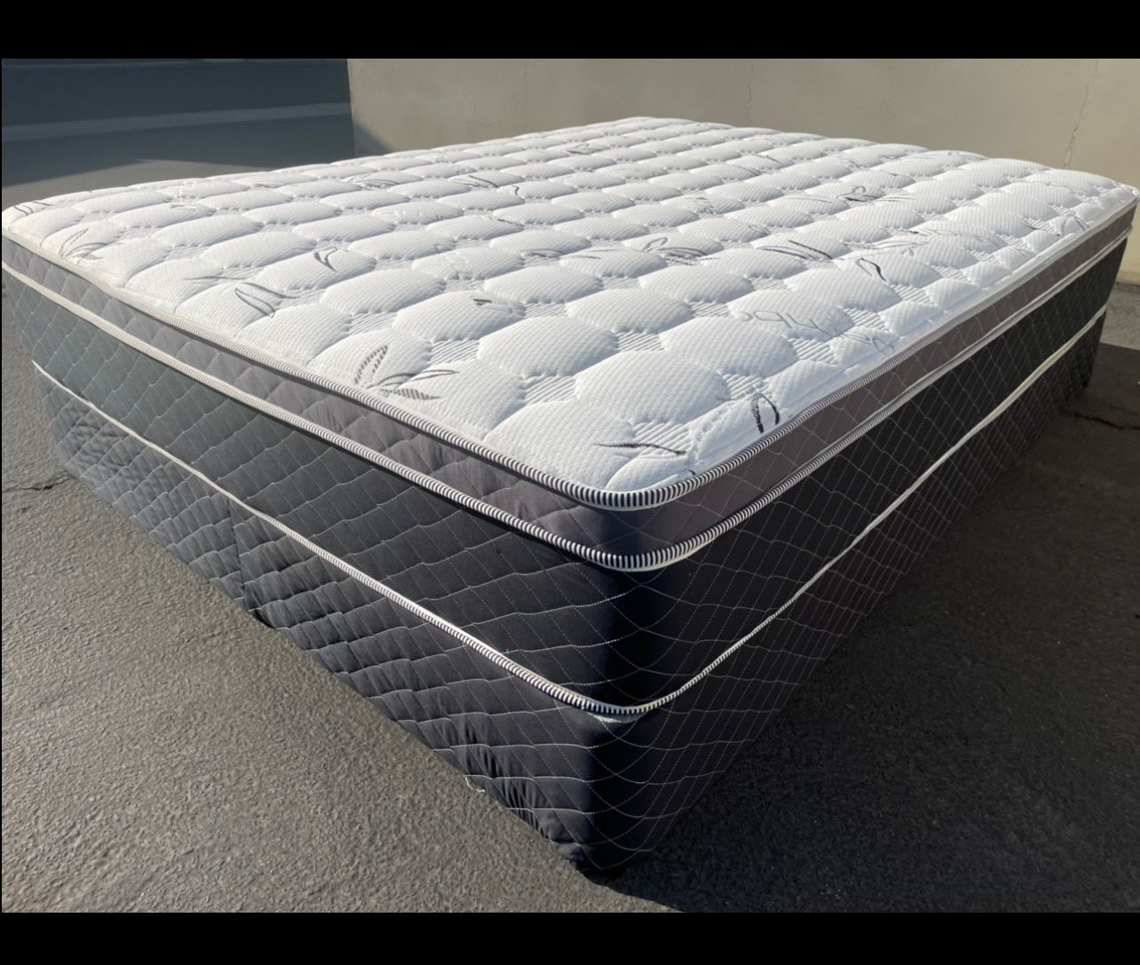 Queen Euro Bamboo Pillow Top Set