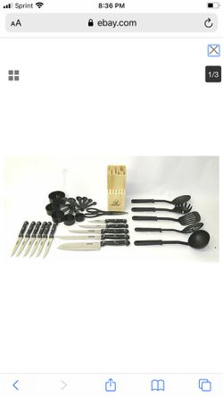 Masterchef Duracut 29PC Kitchen Knife Set Block Tools 7" Santuko Chef + Steak