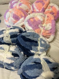 Fluffy Sherpa Throw Blankets yarn with Ribbon
