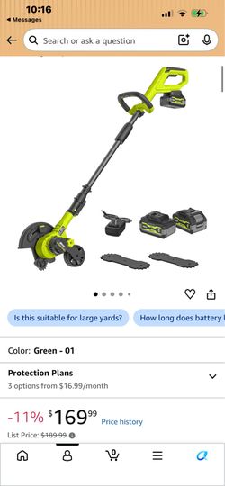 40V MAX Cordless Lawn Edger with 2 Batteries, Lightweight Grass Edger with 3 Depth Settings