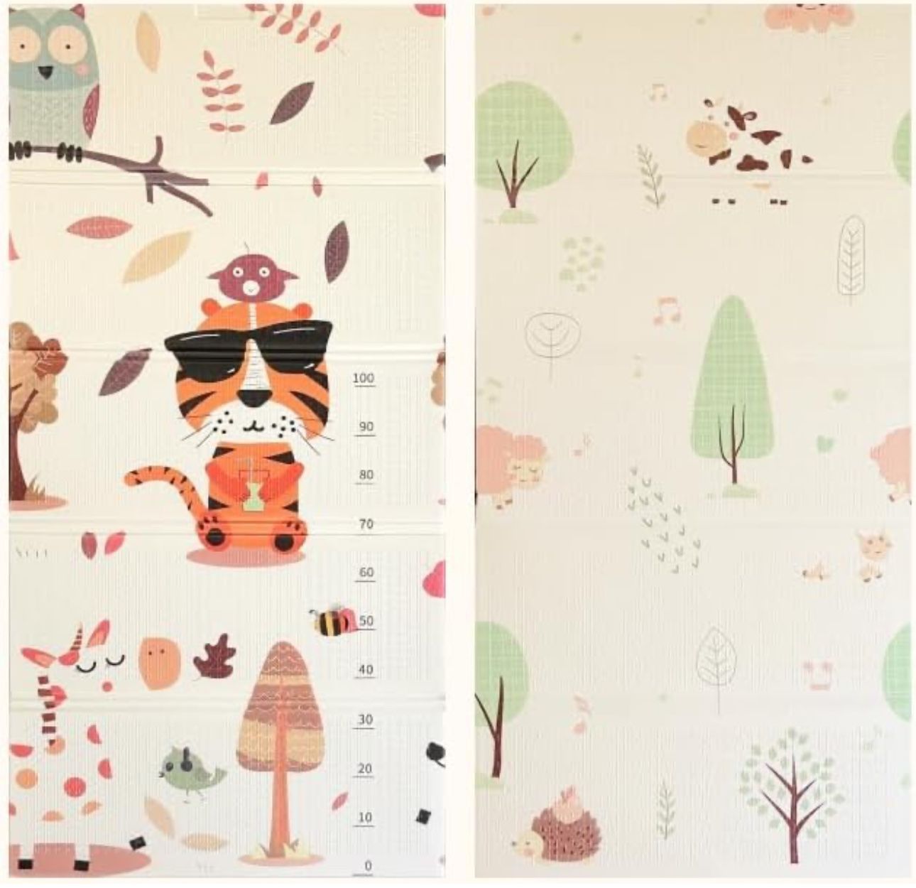 Foldable Baby Play Mat, Extra Large Waterproof Activity Playmats for Babies, Toddlers, Infants, Double-Sided Patterns, Eco-Friendly Materials, for Cra