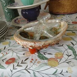 PRETTY FOOTED ABILOGNE SHELL WITH STARFISH PAPER WEIGHT