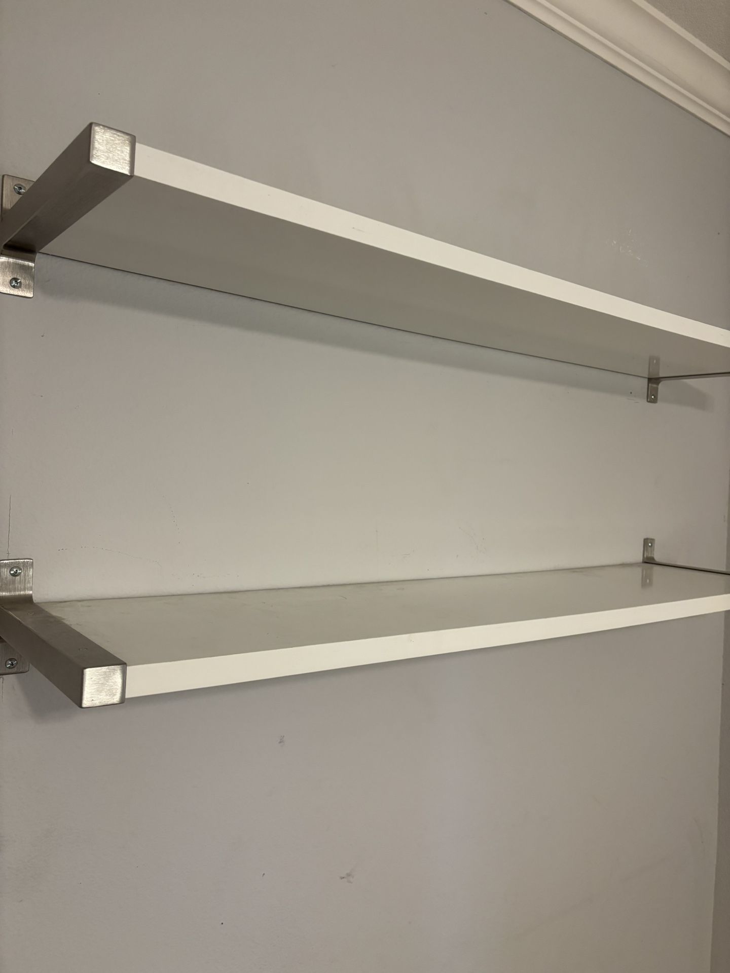 Floating IKEA White Shelves Both for $30