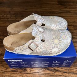 KITH x Birkenstock Boston Birko-Flor Moroccan Tile Slip On Clogs Size 44