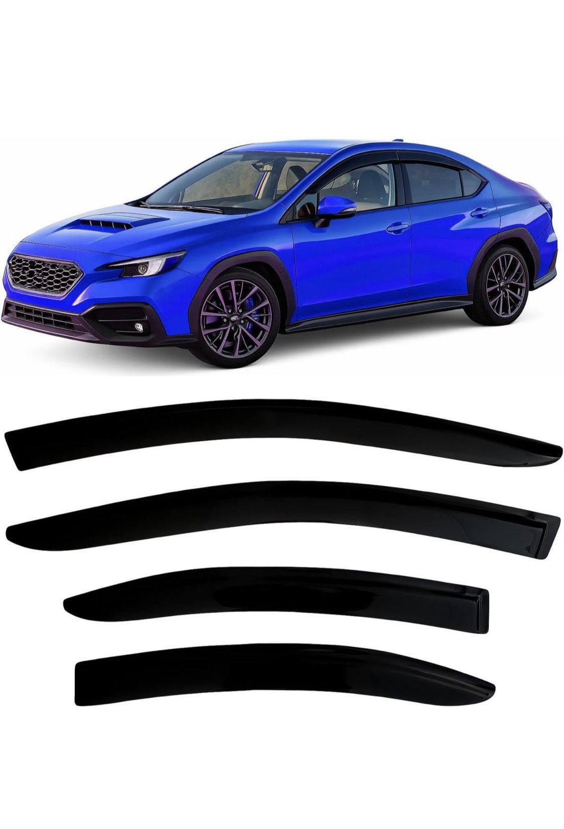 2022-2026 Tape-On Side Window Visor Deflectors for Subaru WRX Smoke Tinted Rain Guards Premium Limited GT 2023 2024 2025 • Condition: Appears New • Re