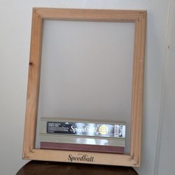 Speedball Screen Printing Frame 16.25"x12. 25" and fabric squeegee for silk printing 9inch