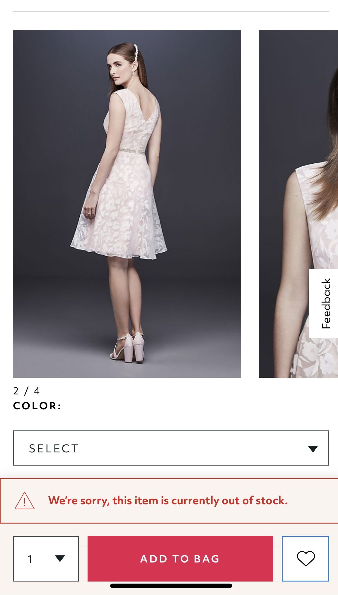 Pink and White Wedding/Elopement Dress