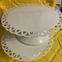 2- White Cake /treat Stands
