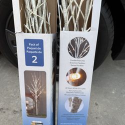 Set of 2 LED Birch Branch Decor Lights Warm White