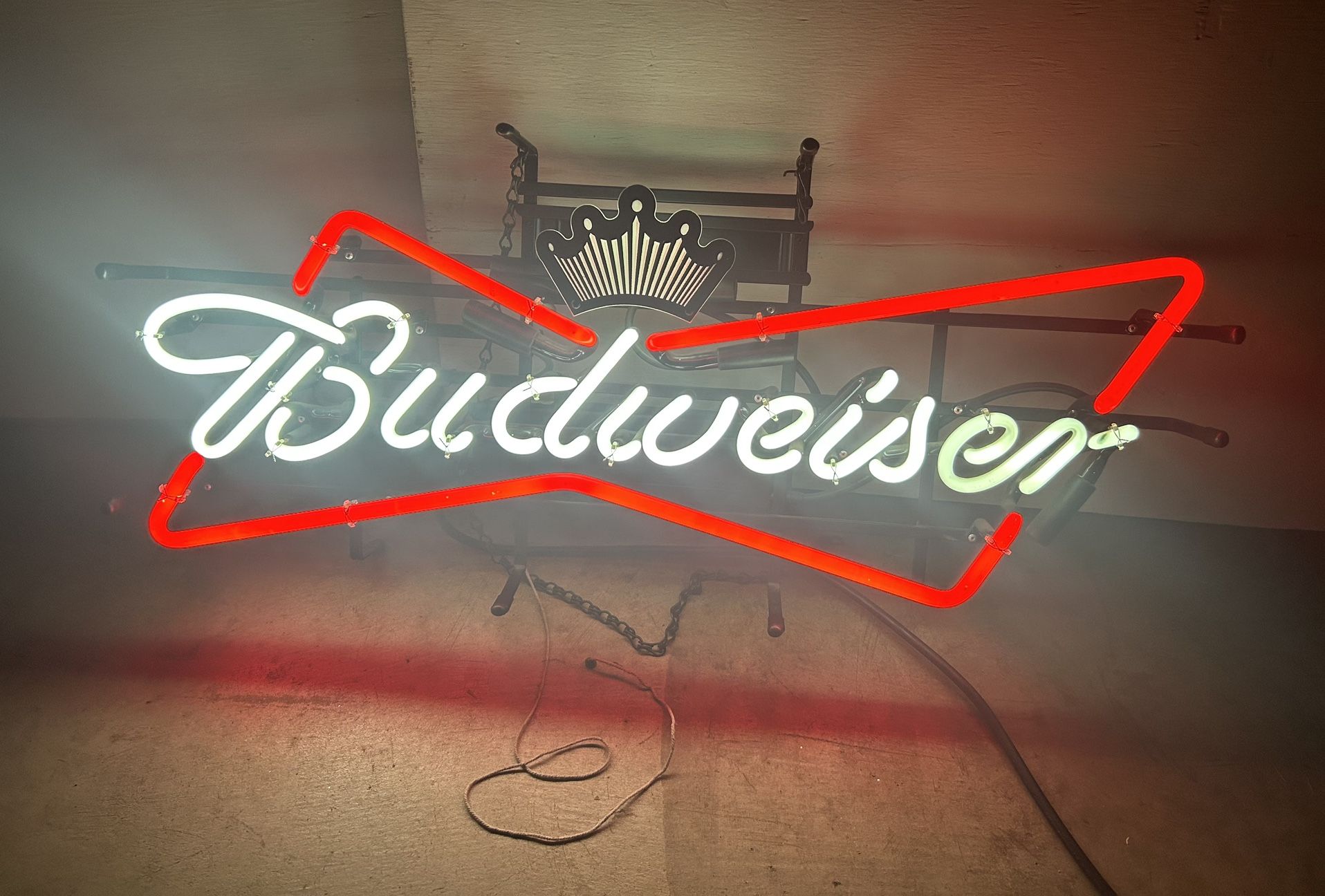 Budweiser Bowtie Bar room Neon 