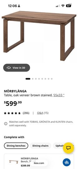 IKEA Morbylanga Oak Veneer Table