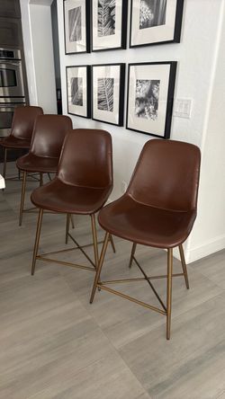Tyler Bi Cast Leather Molded Counter Stool
