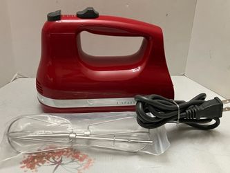 KitchenAid Empire Red KHM312ER Hand Mixer 3 Speed W/Beaters Excellent Condition