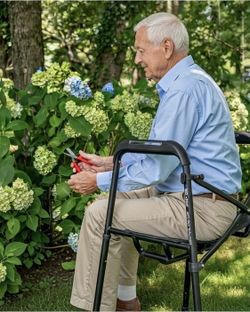 Walker with Seat Rollator from Drive Walkers - Foldable, Easy Transport