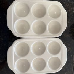 2 Ceramic Egg Holders