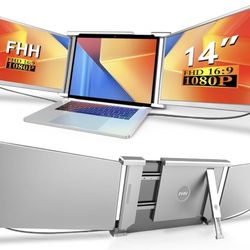Laptop Screen Extender, 14" 1080P FHD Triple Monitor 