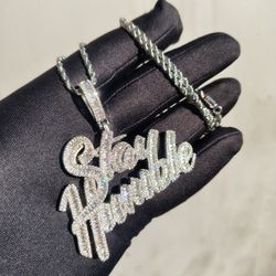 Stay Humble Pendant & 24 Inch Rope Chain 