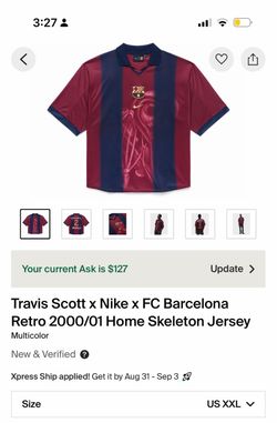 Travis Scott x Nike x FC Barcelona Skeleton Jersey