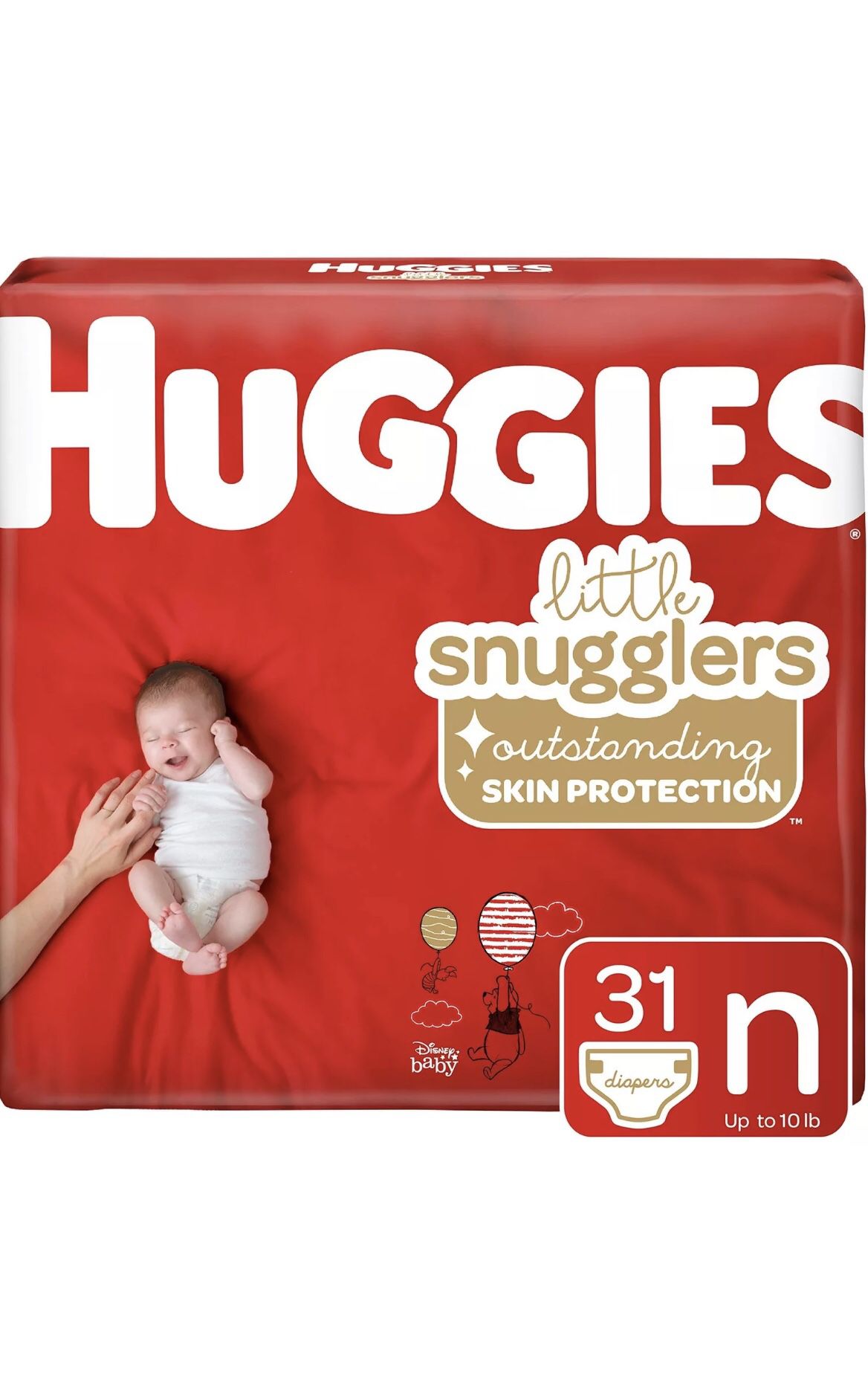2 Packs of Huggies Little Snugglers Baby Diapers, Size Newborn, 31 Ct