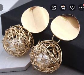 Fashion Gold Pearl Earrings
