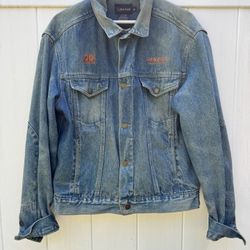 VINTAGE Genesis World Tour 1986-87 Calvin Klein Denim Crew Jacket Embroider Y2k