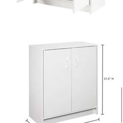 ClosetMaid 32 in. H x 24 in. W x 12 in. D White Wood Look 2-Door Stackable Storage Organizer