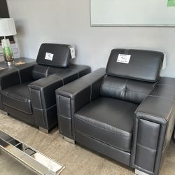 Oversized Chairs, Black Chairs, Faux Leather, Brand New Never Used, $320 EACH
