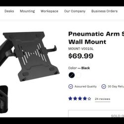 Pneumatic Arm Single Laptop Wall Mount