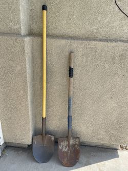 Two Wood Handle Digging Shovels in good condition Good Working