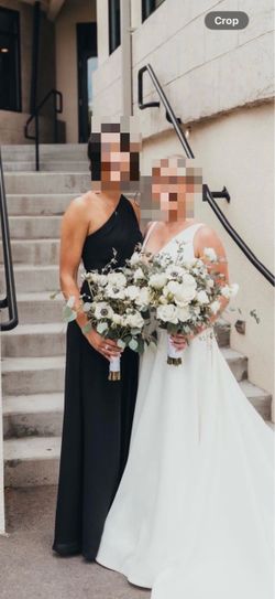 David’s Bridal Black Dress one shoulder