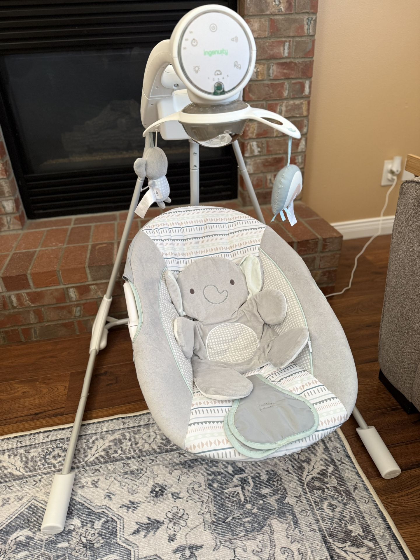 Ingenuity InLighten Elephant Soothing Baby Swing