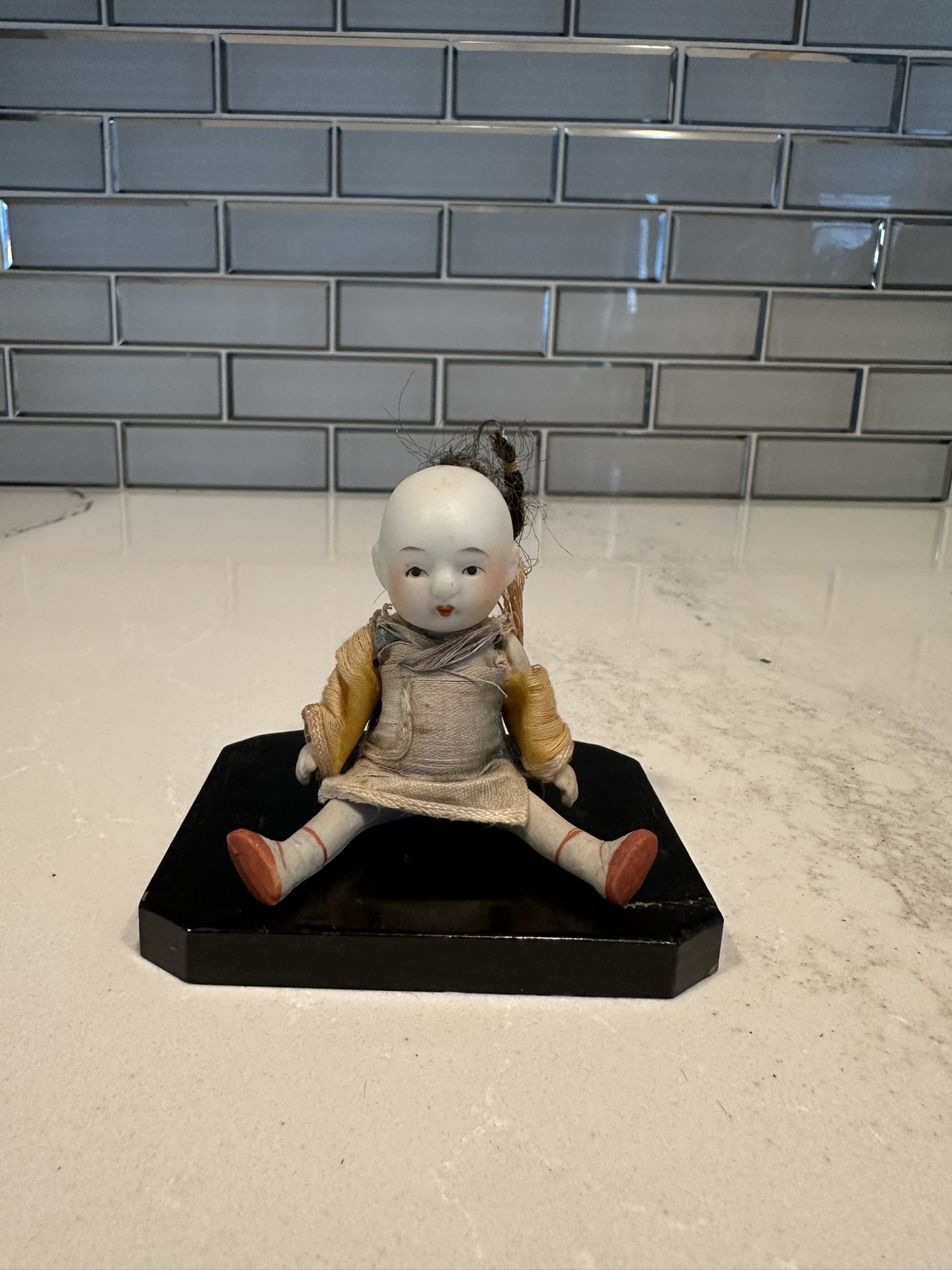 Antique Posable Miniature 4" Bisque Asian Chinese Doll