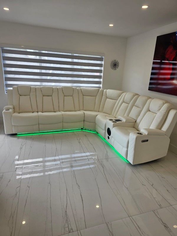 Seccional Reclinable Led Electrico 