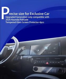 2026 Hyundai Palisade Tempered Glass Screen Protector 4-Pack