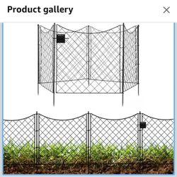 VIVOGROW 26in H Black Metal Fence, DIY Fence Kit 5 Panels + 6 Stakes, Great for Small Dogs