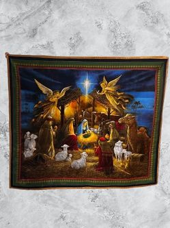 Quilted Nativity Scene Tapestry