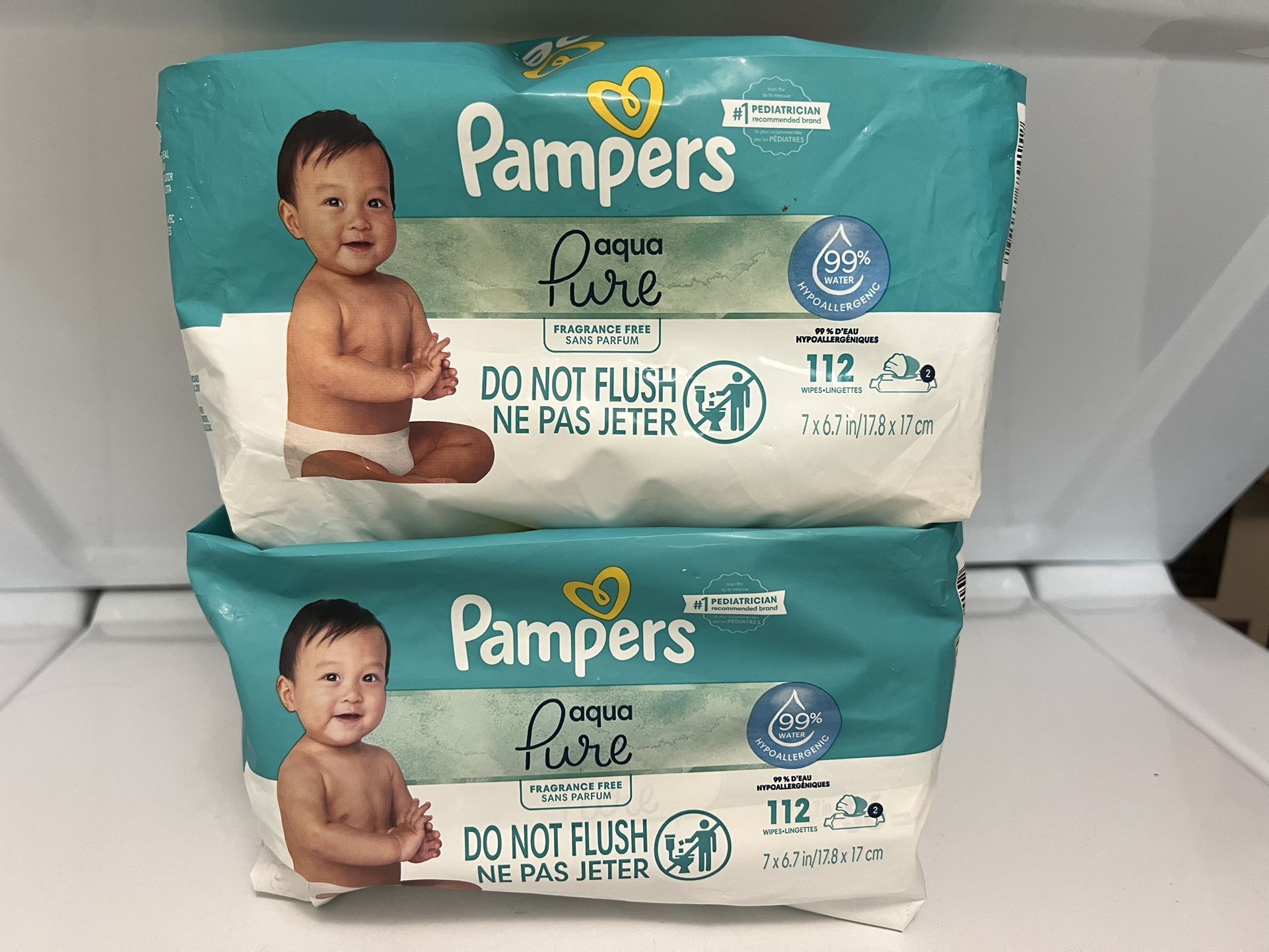 Pampers wipes total 224 both 2 x $11