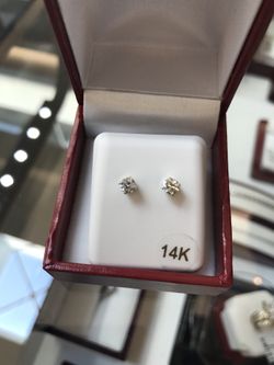 EGL certified diamond stud earrings 14K white gold .40 carat diamond