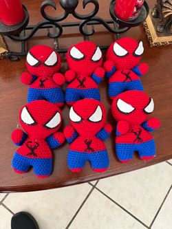 Spider-Man yarn dolls