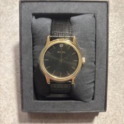 Bulova Black Leather Watch 97F55 (NEW IN BOX!)