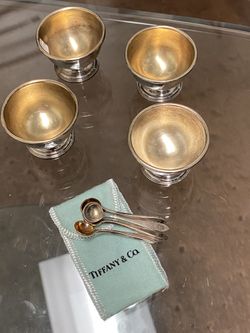 Sterling silver Tiffany salt cellars set of 4
